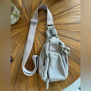 Free People Hudson Suede Lavender Sling Bag